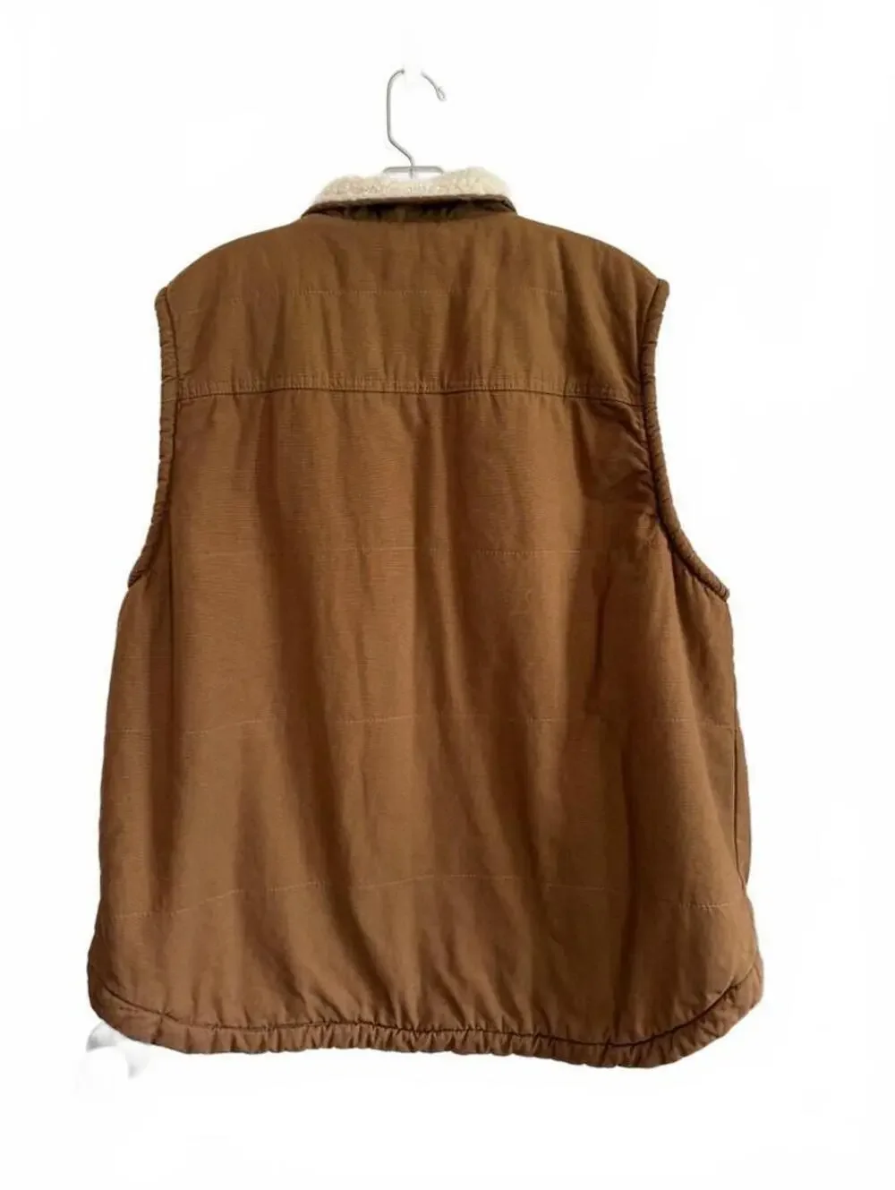 Lee Premium Select XL Brown Sherpa Lined Canvas Workwear Vest Ranch